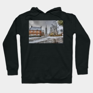 St James' Church, Louth, UK, Snow Scene Hoodie